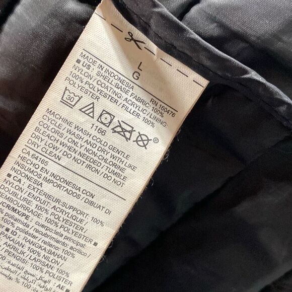 Old Navy Puffer‎ Coat Polyester Filled Black Large * Flaw - Picture 14 of 15